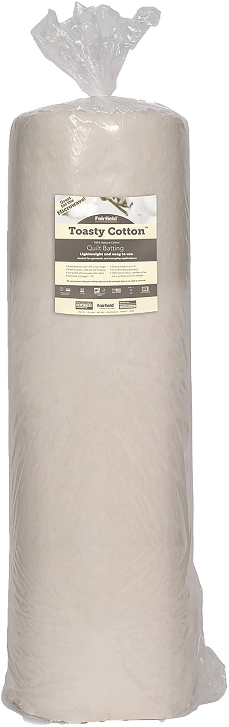 Fairfield Toasty Cotton Batting, 90-Inch x 25-Yard Roll, FOB: MI