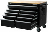 Husky Mobile Workbench with 9 Drawers and Solid Wood Top, 46 in. W x 24.5 in. D