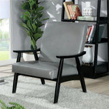 Furniture of America Kikee Light Gray Wood Accent Chairs with Padded Fabric Seats, Set of 2