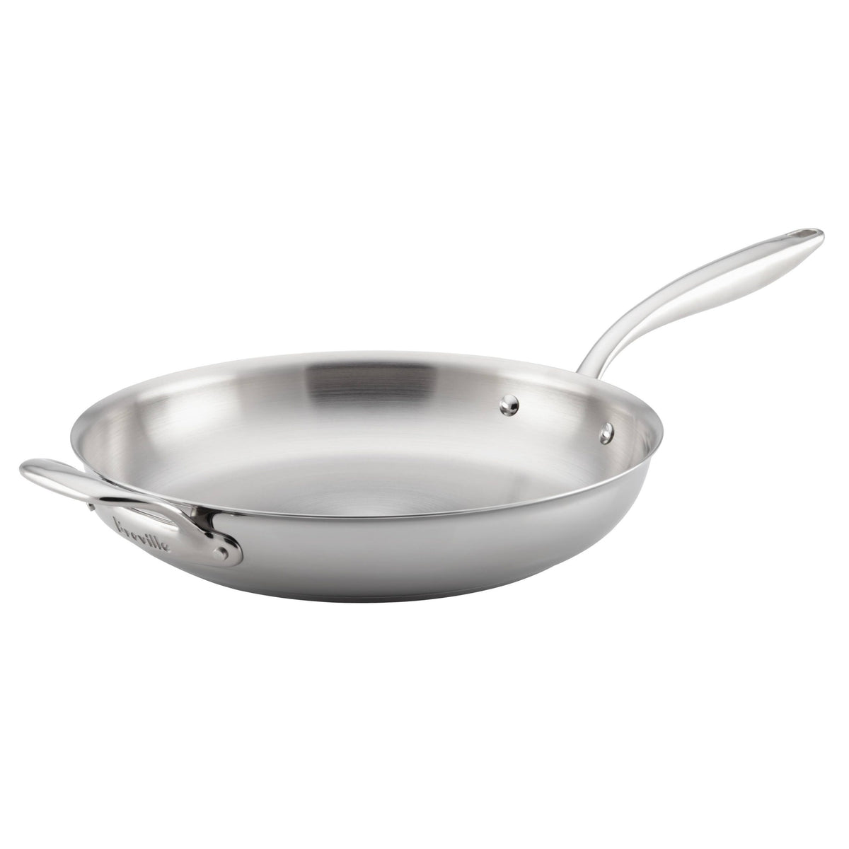 Breville Thermal Pro Clad Stainless Steel Fry Pan, 12.5×22, with Helper Handle