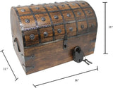 Pack of 2 Nautical Cove X-Large Pirate Treasure Chests, 16 x 11 x 10.5, with Iron Lock and Skeleton Key