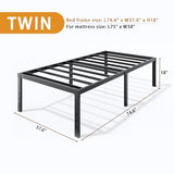 14-Inch Full Platform Bed Frame, Heavy-Duty Metal Mattress Foundation with Underbed Storage, No Box Spring Required, Easy Assembly and Noise-Free Support