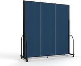 Folding Portable Room Divider with Metal Frame for School and Office Privacy, 76 Tall x 87 Wide, Navy