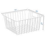 3-Piece Pearl White Freezer Basket Set with Handles, Wire Storage Organizers for Chest and Upright Freezers, Refrigerator Divider Containers