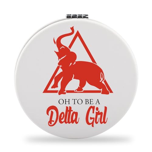 Delta Elephant Pocket Makeup Mirror, Greek Sorority Sister Gift for Delta Girl
