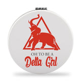 Delta Elephant Pocket Makeup Mirror, Greek Sorority Sister Gift for Delta Girl