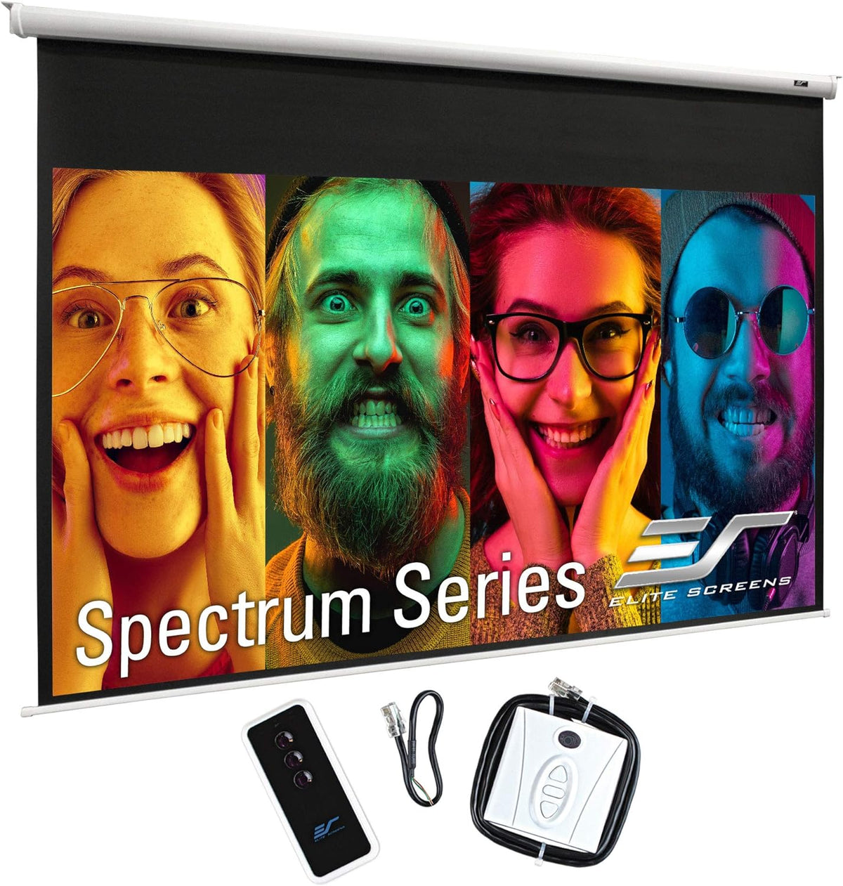 Elite Screens Spectrum 150 Electric Motorized Projector Screen, 16:9 Diagonal Format, 4K/8K Ready