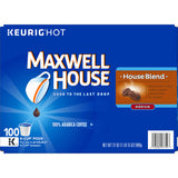 Maxwell House 100% Arabica Medium House Blend K-Cup Coffee Pods, 100 Pods, 31 oz