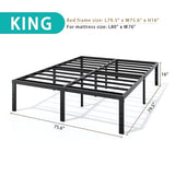 14-Inch Full Platform Bed Frame, Heavy-Duty Metal Mattress Foundation with Underbed Storage, No Box Spring Required, Easy Assembly and Noise-Free Support