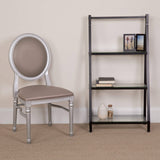 Flash Furniture Hercules Series King Louis Chair Set, 2-Pack with 900 lb. Capacity, Taupe Vinyl Seat and Back, Silver Frame