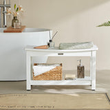 HDPS Waterproof Shower Bench with Adjustable Feet, Non-Slip Poly Lumber Bathroom Seat & Footrest for Shaving Legs, Brown
