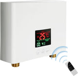 LQWY 3000W 110V Mini Electric Tankless Water Heater with Remote Control and Digital Display, Instant On-Demand Hot Water for Under-Sink Home and Kitchen Use
