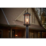 Kichler Barrington 17.85-Inch Post Light with a Distressed Black and Wood Finish