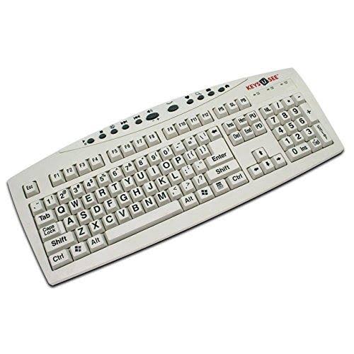Keys U See Large-Print Keyboard in Ivory with Black Print