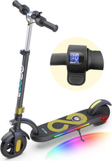 Gyroor Kids Electric Scooter with 200W Motor, LED Display, Colorful Lights, Adjustable Speed and Height, 10 MPH Speed and 10-Mile Range, Ages 8-12