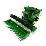 1:16-Scale John Deere S690 Farm Combine, Featuring Corn and Draper Headers, Model 47101