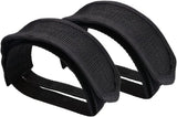 Black Bike Pedal Straps with Toe Clips, 2Pcs Cycling Foot Straps for Kids and Fixed-Gear Bikes