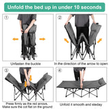 Deluxe Folding Camping Cot with Pillow, Collapsible Single-Person Bed in a Bag for Indoor or Outdoor Use, Ultra-Lightweight Heavy-Duty Design for Adults and Kids