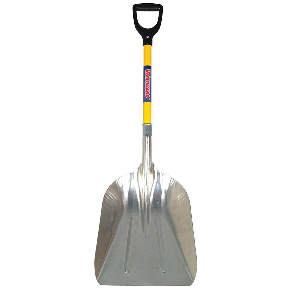 Westward 3YU77 Aluminum Grain Scoop with 26-1/4 in. Handle, Yellow