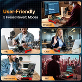 Podcast Microphone and Audio Mixer Bundle with 3.5mm Condenser Mic, Live Sound Card, Voice Changer and Denoise, Equipment for PC and Phone Streaming, Singing and Gaming
