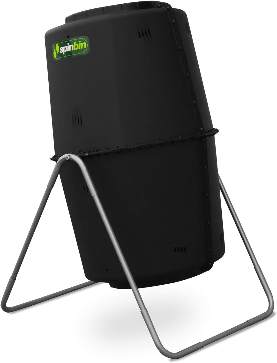 Spin Bin 60 Gal. Rotating Outdoor Compost Tumbler for Garden Composting, Black