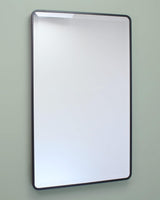 16×20 Austin Farmhouse Recessed Medicine Cabinet with Rounded Rectangle Metal Frame, Beveled Mirror & Glass Shelves, 14×18 in-Wall Opening, Powder-Coated Steel, Magnet Close, Brushed Nickel