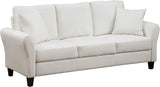 SZLIZCCC 78-Inch Cream Velvet Three-Seater Sofa with Soft Seating for Living Room, Apartment or Bedroom