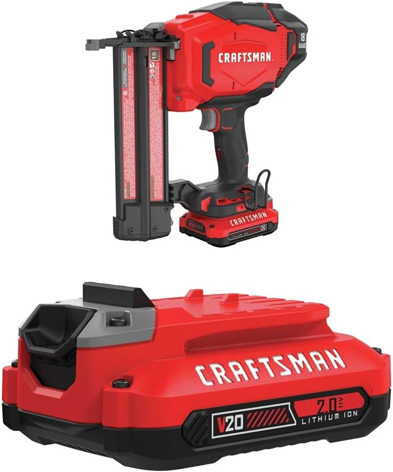 CRAFTSMAN V20 Cordless Brad Nailer Kit with 18GA Nail Capacity, CMCN618C1