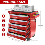 Rolling Metal Tool Chest with 5 Lockable Drawers, Mobile Garage Storage Cabinet on Wheels for Workshop, Warehouse or Repair Shop