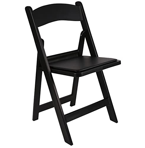 BTEXPERT 4-Piece Resin Folding Chair Set with Vinyl-Padded Seats, Lightweight Indoor and Outdoor Seating for Home, Events, Parties, Picnics, Kitchens, Churches, Schools and Weddings