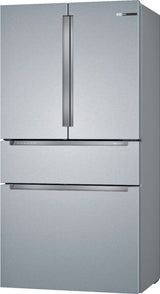 Bosch 800 Series Counter-Depth Smart Refrigerator, 20.5 Cu. Ft. with 4-Door French Door Configuration, Stainless Steel