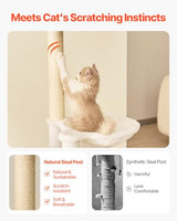 VEVOR 55.12-Inch Cat Tower with Enclosed Litter Box, Multi-Level Condo Design, Perches, Sisal Scratching Posts, and Hammock for Indoor Cats