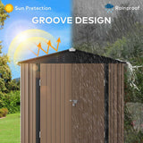 Lofka 6 x 4 FT Metal Outdoor Storage Shed with Double Lockable Doors