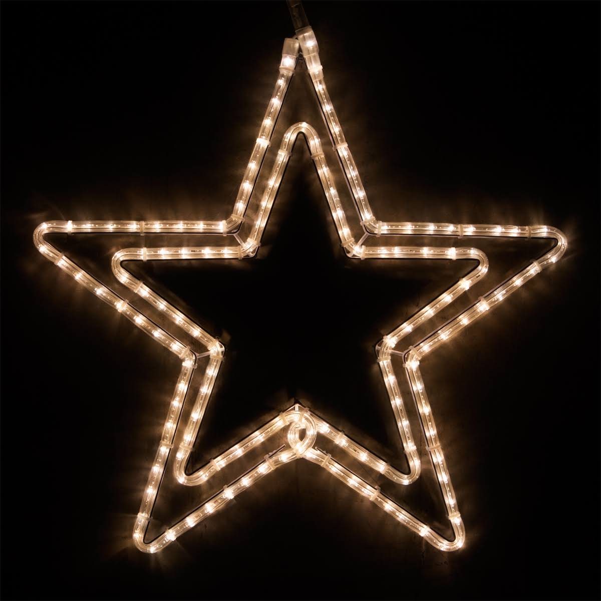 Warm White Light Display with 24 LED Double 5-Point Stars
