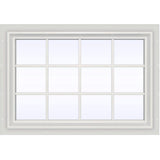 JELD-WEN V-2500 Series Fixed Picture Window, 47.5 in. x 35.5 in. White Vinyl Frame with Colonial Grids/Grilles