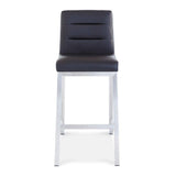 Contemporary Lynx Bar Stool by Zuri Furniture, Counter Height Design with Metal Base, Black