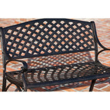 Patio Sense Antique Bronze Cast Aluminum Bench for Outdoor Patios