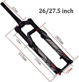 AMeLL Mountain Bike Suspension Fork for 27.5/29-Inch DH MTB, 120mm Travel with 1-1/2 Tapered Steerer, Remote, 27.5-Inch Size
