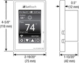 SunTouch Command Model 500850 Universal Programmable Touchscreen Thermostat for 120/240V Floor Heating, with Floor Sensor and Paintable Beauty Ring