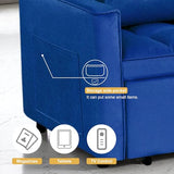Convertible 3-in-1 Sleeper Sofa Bed with Pullout Bed and Side Pocket, Black Futon Loveseat for Living Room, Bedroom or Small Spaces