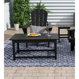 LOKATSE HOME Laguna Rectangle Outdoor Coffee Table, All-Weather Poly Construction with Teak Finish