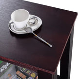 Casart Wooden End Table with Shelf, Espresso Sofa-Side Furniture for Living Room, Bedroom, or Chair-Side Use