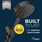 HammerHead Showers Oil Rubbed Bronze Handheld Shower Head with 6ft Hose, Brass Holder, Adjustable Bracket, Detachable Wand, and 1.75 GPM Low-Flow Water Saving Design