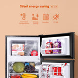 Tacklife 3.1 Cu. Ft. Mini Fridge with Freezer, Two-Door Compact Refrigerator featuring Low-Noise, Energy-Saving Operation and Interior LED