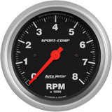 AutoMeter Sport-Comp In-Dash Electronic Tachometer, 3-3/8 Inch Face with 8000 RPM Range