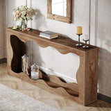 Tribesigns 63-Inch Farmhouse Console Table in Brown, Featuring Storage for Entryways, Hallways, Living Rooms, or Behind the Sofa