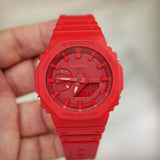 G-Shock GA2100-4A Analog-Digital Watch, Red