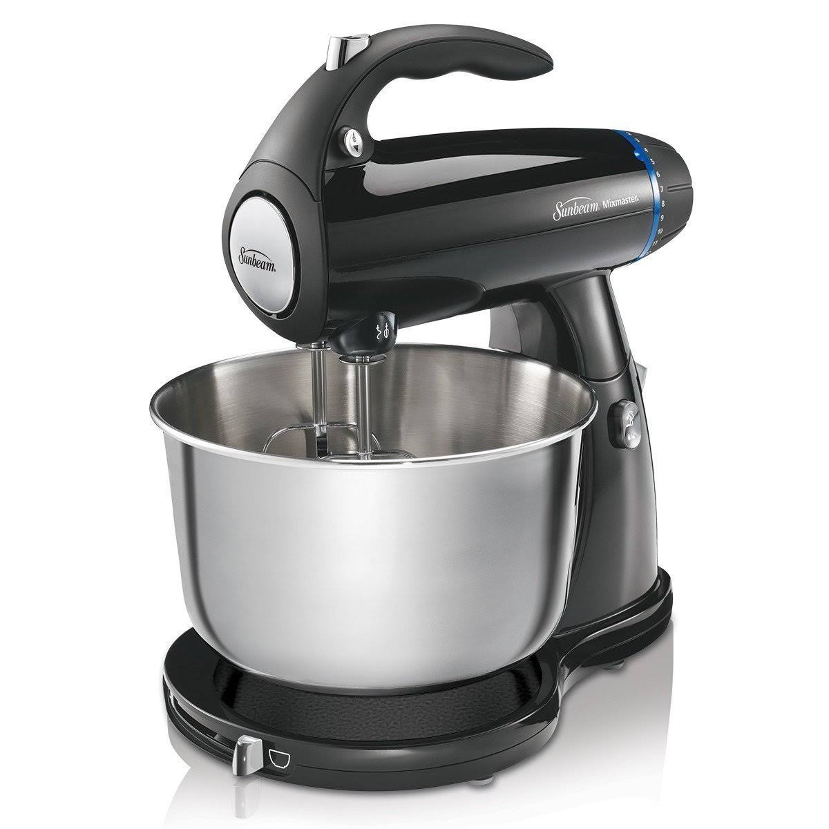 Sunbeam 2594 Mixmaster Stand Mixer, 350-Watt, with Dough Hooks and Beaters, Black