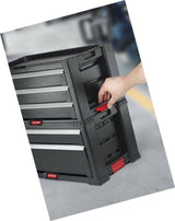 Keter Modular Tool Storage Chest with 5 Drawers, Black Plastic Resin