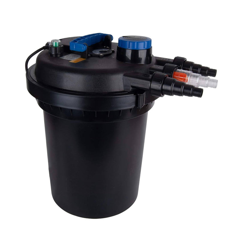 Polar Aurora CPF-250 Pond Pressure Bio Filter with 13W UV Light for 10000L Koi Ponds, Black